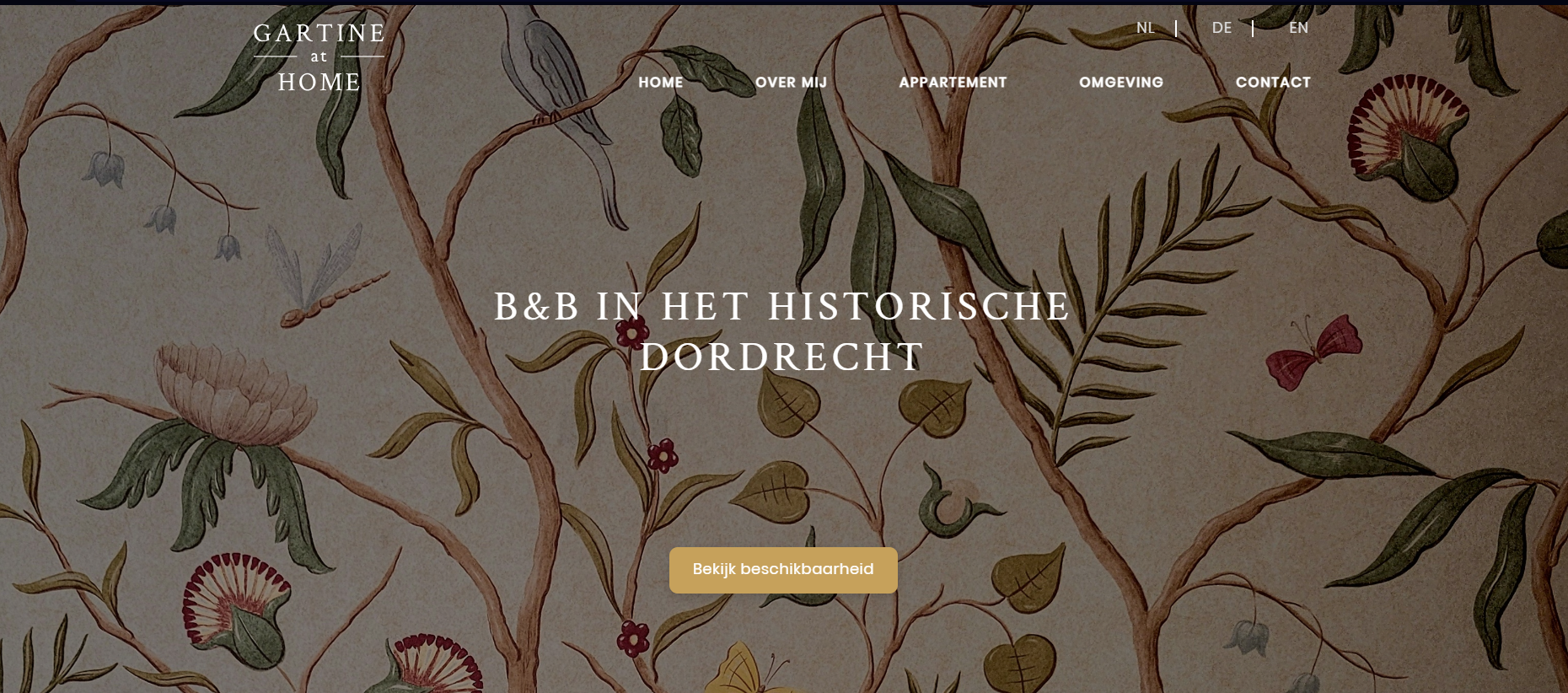 Screenshot van Gartine at Home Joomla website